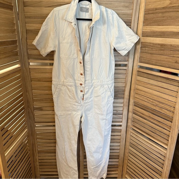 Everlane Short Sleeve Denim Coverall / Bone size 10 - Picture 3 of 7